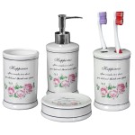 Set de salle de bain roses - 4 pices