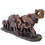 Statuette Famille lphants en Laiton