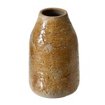 Vase artisanal moutarde vitrifi 22 cm