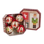 Coffret de 5 boules de Nol casse-noisettes