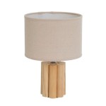 Lampe beige en bois de pin 29 cm