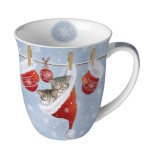 Tasse en Porcelaine Fine - Chatons de Nol