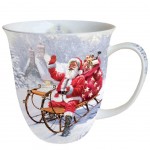 Tasse en Porcelaine Fine - Pre Nol sur son traineau