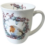 Tasse en Porcelaine Fine Robin en hiver