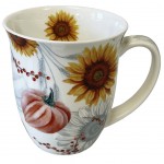 Tasse en Porcelaine Fine - Tournesols et Citrouilles