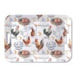 Grand plateau rectangulaire basse cour 46.5 x 32.5 cm