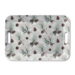 Grand plateau rectangulaire pommes de pin 46.5 x 32.5 cm