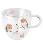 Tasse  th en verre double paroi 200 ml - oiseaux