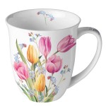 Tasse en Porcelaine Fine - Bouquet de tulipes