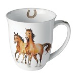 Tasse en Porcelaine Fine Chevaux sauvages