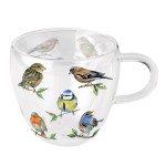 Tasse  th en verre double paroi 200 ml - oiseaux