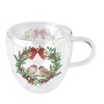 Tasse  th en verre double paroi moineaux