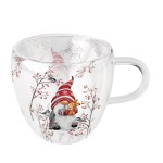 Tasse  th en verre double paroi lutin de Nol