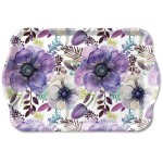 Mini plateau rectangulaire motif floral rve pourpre  20,5 x 13