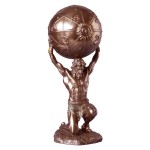 Statuette en polyrsine Atlas aspect bronze