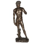 Statuette en polyrsine David de Michelangelo aspect bronze