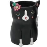 Petit cache pot Allen Designs en forme de chat noir