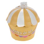 Petite boite  dents de lait souris sur pot de glace jaune