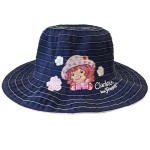 Chapeau Charlotte aux fraises bleu jean 2/4 ans